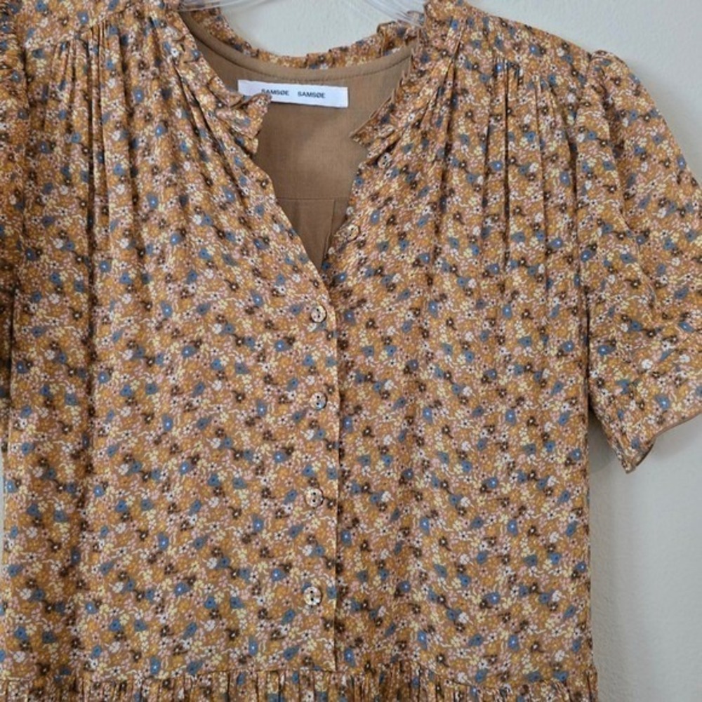 Samsøe Samsøe Rosella Dress AOP 9695 Blossom Floral Midi Button Front XS - Picture 7 of 10